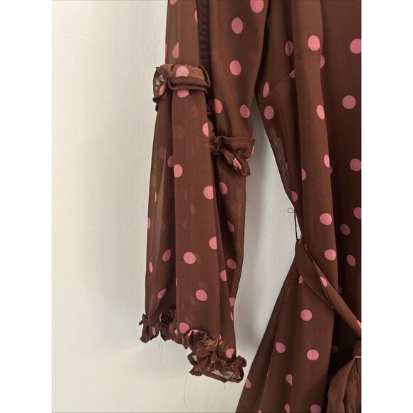 Women’s NWT Sz 6 Gabby Skye Women’s Polka Dot Longsleeve Dress - Picture 4 of 12